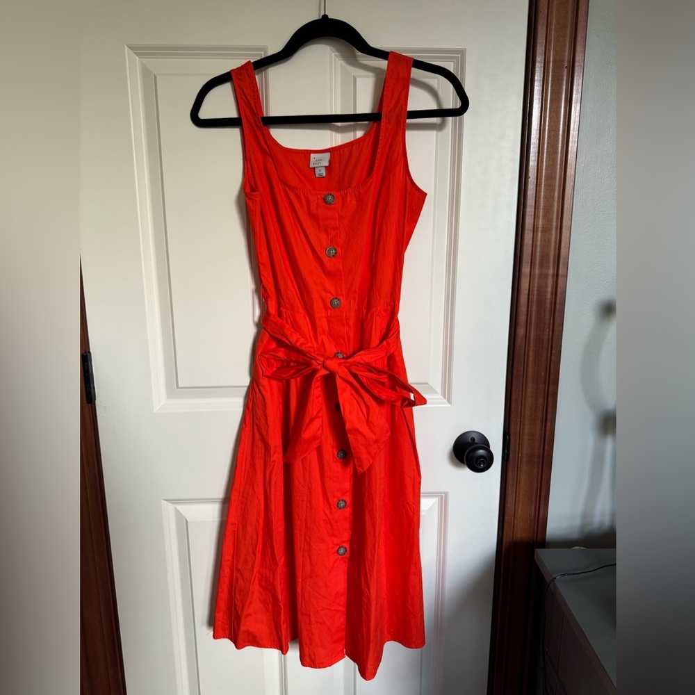 Red midi dress